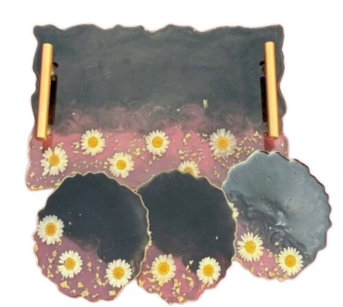 Resin Tray Coaster Set