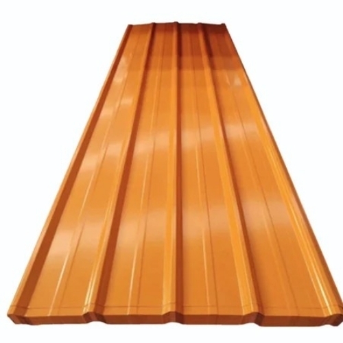 Orange Ppgi Color Coated Roofing Sheet - Mild Steel Standard Size Orange | Durable Long Lasting Industrial Use