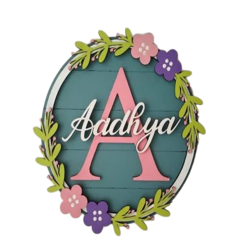 Wooden Kids Nameplate