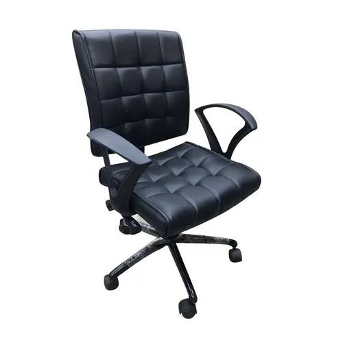 Dark Black Leather Office Chair