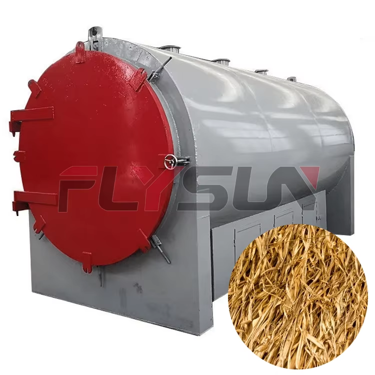 High-productivity Horizontal Wood Chip and Timber Carbonization Furnace Batch-type Large-capacity Carbonization Equipment