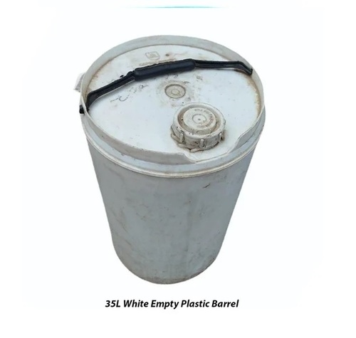 35L White Empty Plastic Barrel
