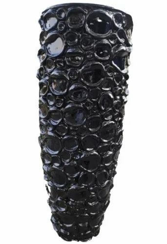 Black Fiberglass Flower Planter