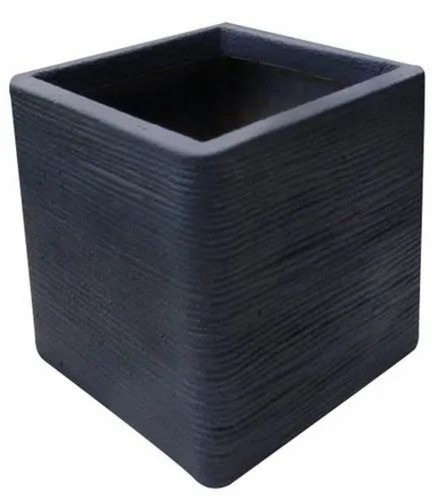 Black Fiberglass Square Flower Planter