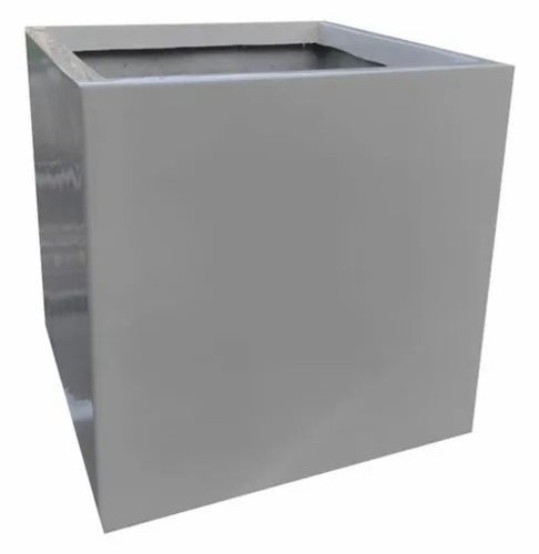 Grey Fiberglass Square Flower Planter
