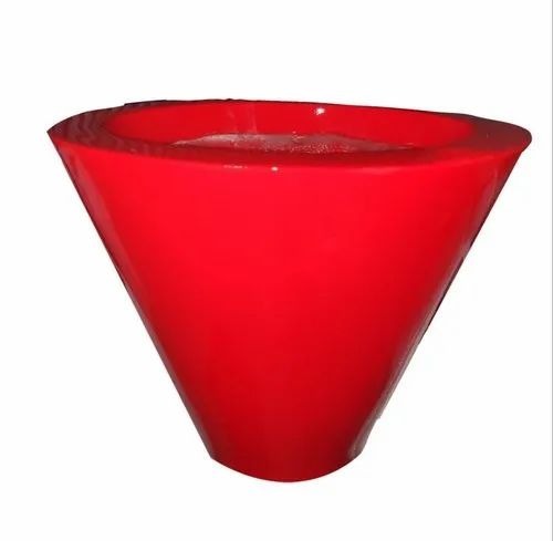 Red Fiberglass Planter