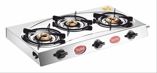 SS Three Burner Lpg Gas Stove