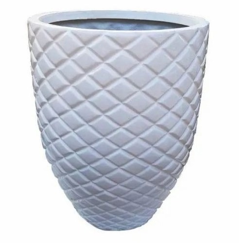 White Fiberglass Flower Planter