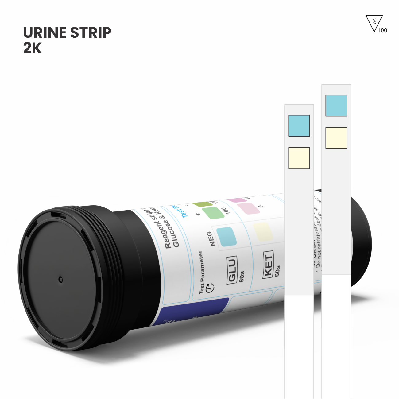 Labgene 2K Urinalysis Strips (Glucose & Ketone) 100 Strips Per Bottle