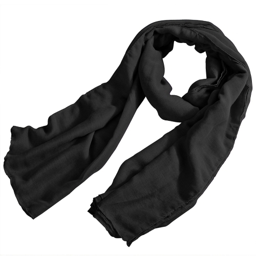 Plain Black Cotton Stole