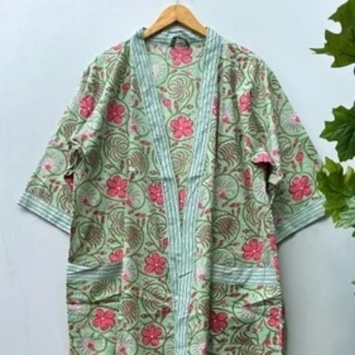 Women Cotton Summer Bathrobe