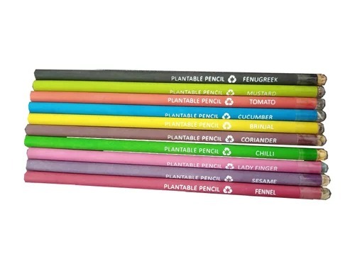 Plantable Seed Paper Pencil - Color: Multi Colored