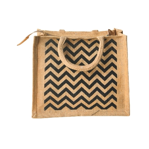 Printed Jute Regular Lunch Bag 