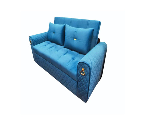 Blue Teak Wood Sofa Cum Bed