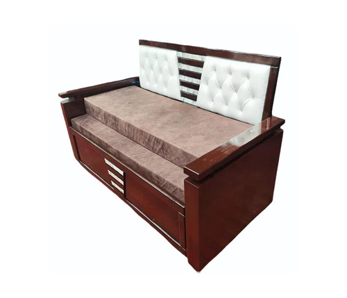 Dark Brown Sheesham Wood Sofa Cum Bed