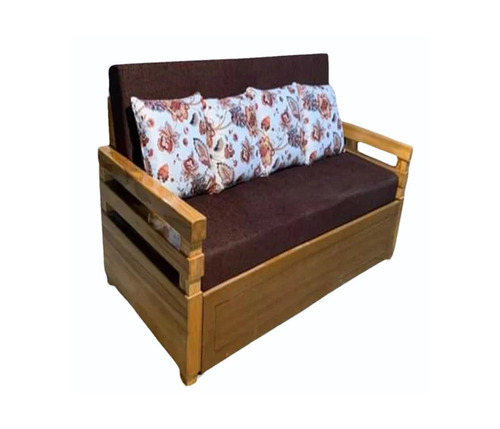 Light Brown Wood Sofa Cum Bed