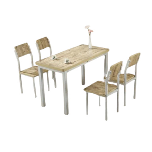 Metal Frame Wooden Top Dining Tables Set