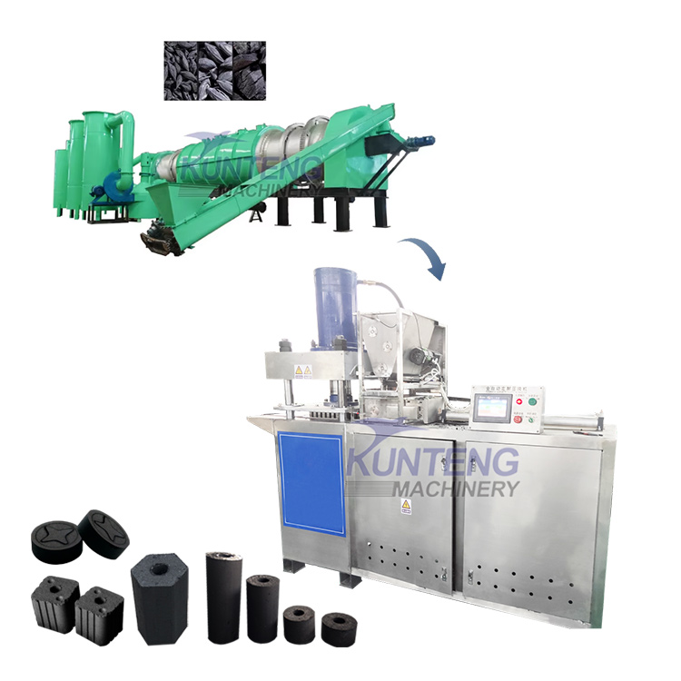Natural Olive Wood Charcoal And Olive Pit Charcoal Making Machine Bbq Shisha Charcoal Briquette Machine Production Line - Feature: Automatic Feeding System