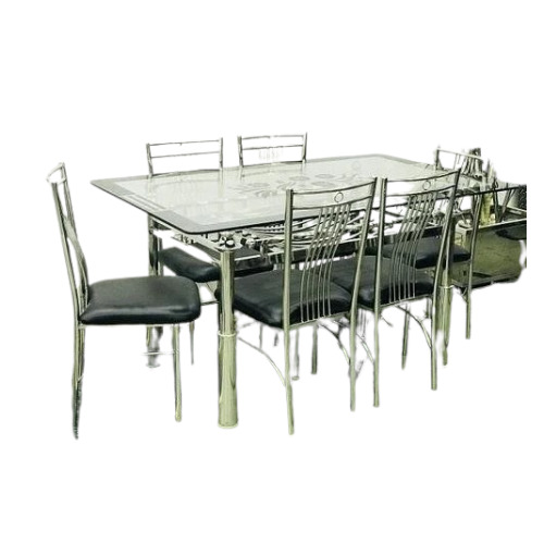 Stainless Stee Four Seater Dining Tables Set