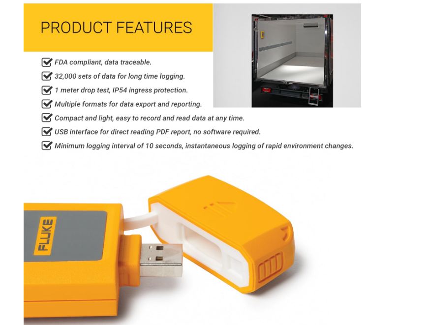 Temperature Humidity Logger Fluke 961A - Accuracy: 0.4 C & 3% Rh (20 To 80% Rh @ 25 C); 5% Rh (<20% Rh