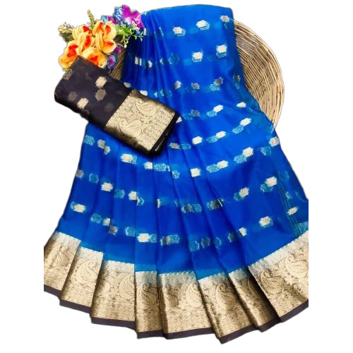 Ladies Blue Organza Saree