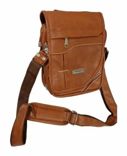 Men Brown Leather Side Bag
