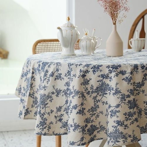 Table Cloth - Cotton, Standard Size, White | Square Shape, Plain Style, Comfortable, Long Lasting