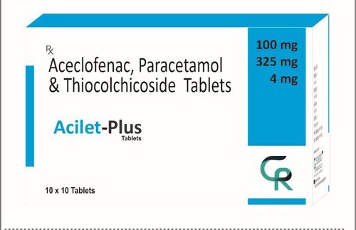 Acilet-Plus (Aceclofenac 100mg,Paracetamol 325mg,Thiocolchicoside 4mg)