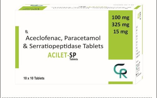 Acilet-Sp (Aceclofenac 100mg,Paracetamol 325mg,Serratiopeptidase)