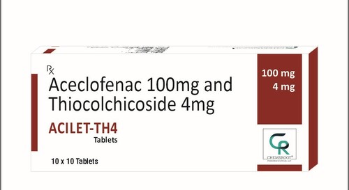 Acilet-Th4 Tablets:(Aceclofenac 100mg + Thiocolchicoside 4mg)