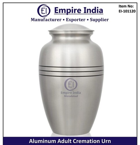 Classic Line Polished Aluminum Adult Cremation Urn - Capacity: 200 Cubic Inches