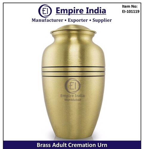 Classic Line Polished Brass Adult Cremation Urn - Capacity: 200 Cubic Inches