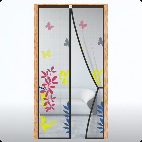 Floral Polyester Door Mosquito Net Curtain