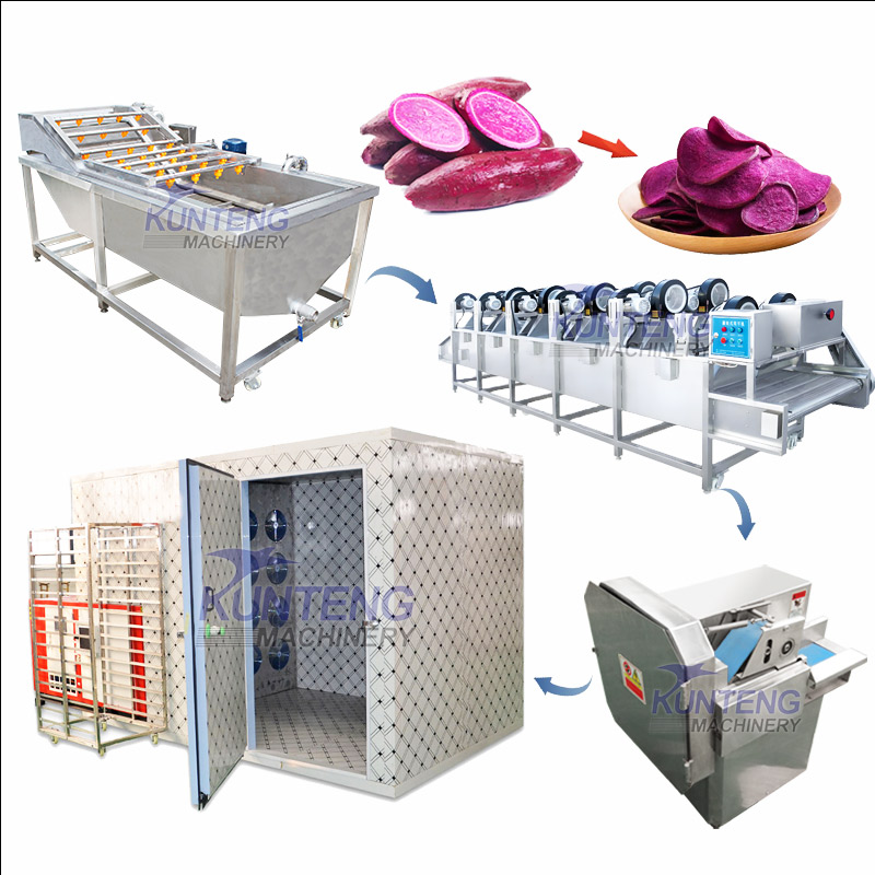 Purple Sweet Potato Washing Slicing Drying Grinding and Packaging Production Line Purple Sweet Potato Powder Drying Equipment