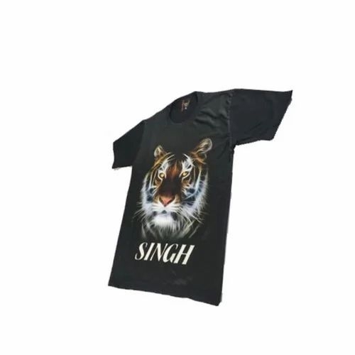 Mens Black Hd Printed T Shirt