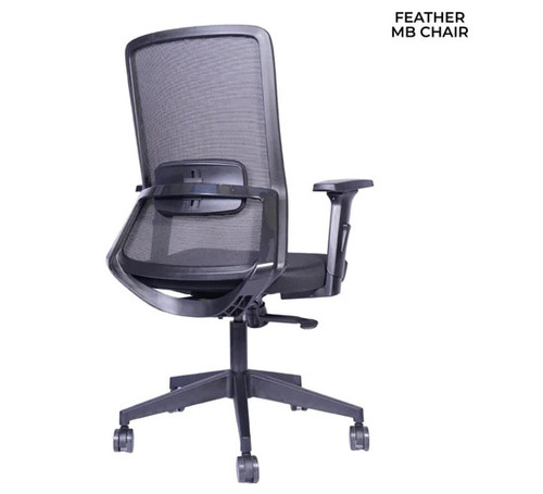 Black Feather Mid Back Office Chair
