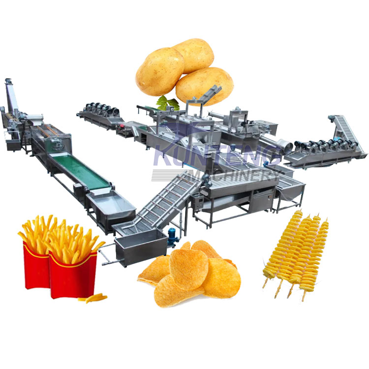 Deep Frying French Fries Full Set Production Line Automatic Frying Equipment for Potato Chips Potato Chip Frying Production Line