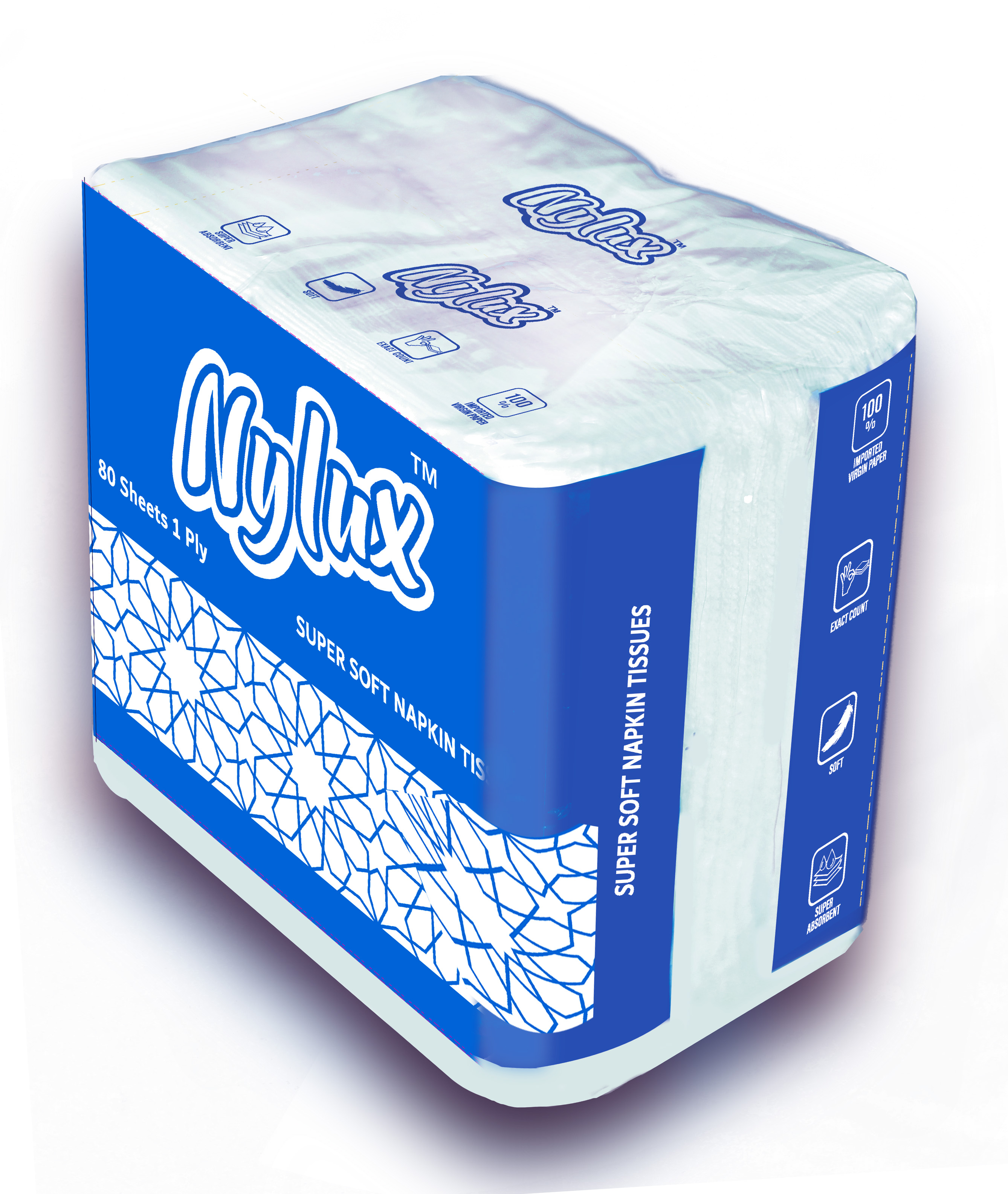Nylux Supersoft Napkin Tissues - Color: White