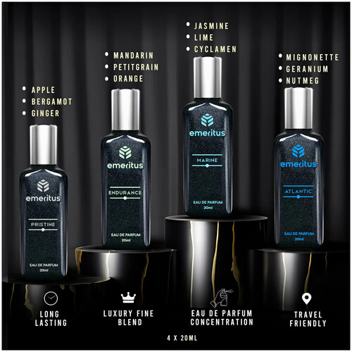 Emeritus Aqua Oceanic Pack of 4 Premium Body Perfume for Men