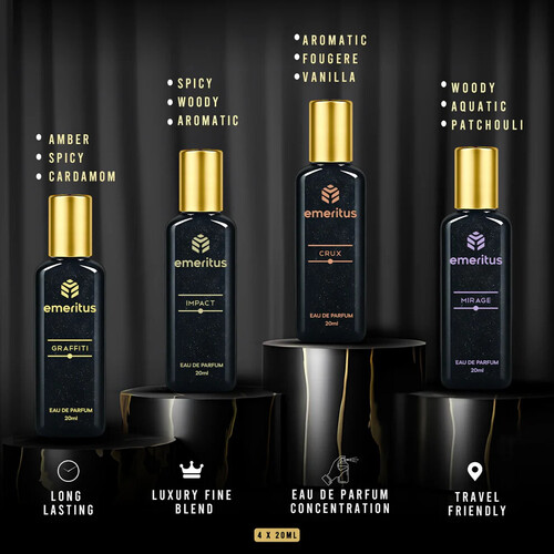 Emeritus Impress Pack of 4 Premium Body Perfume Collection for Men