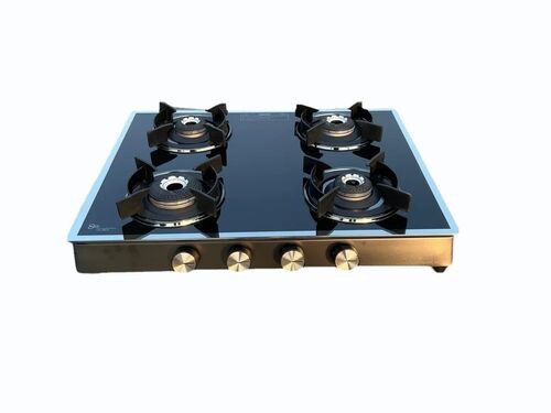 Kitchenmate Aurora Four Burner Glass Stop Gas Stove