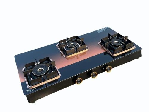 Kitchenmate Marquis Three Burner Glass Top Gas Stove