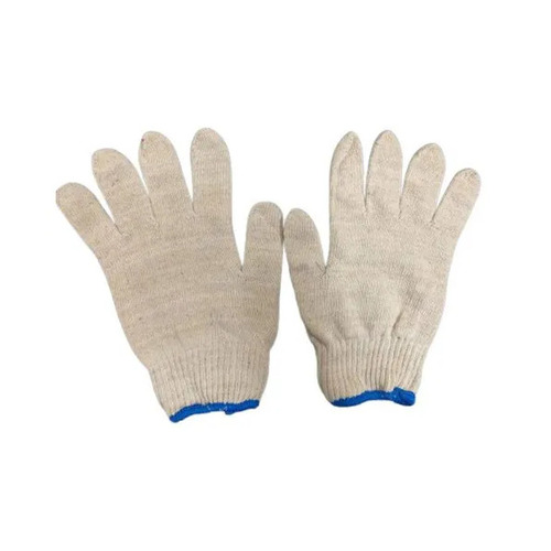 White Cotton Knitted Gloves 70G