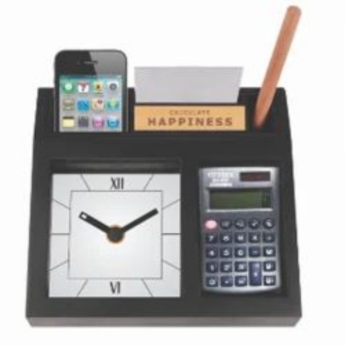 Black Happiness Table Clock