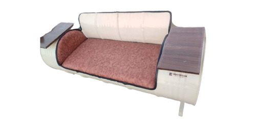 Metal Barrel Double Seater Sofa