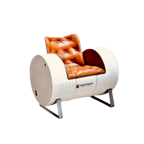 White Drum Single Seater Sofa