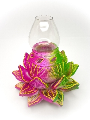 Glass Diya - Color: Multi-Color