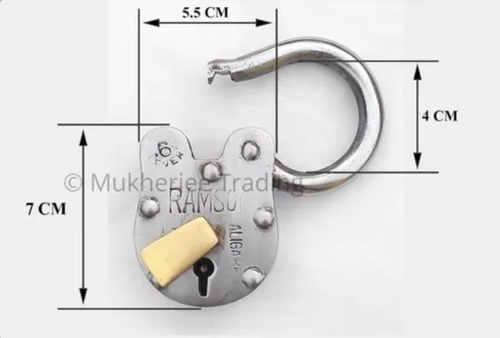 Handmade Gate Lock With Odd Size Long Shackle Hole Key