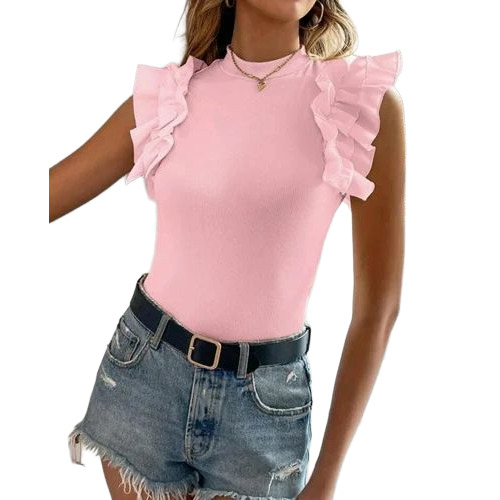 Ladies Pink Crop Top