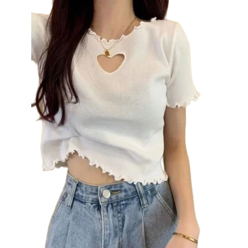Ladies White Crop Top